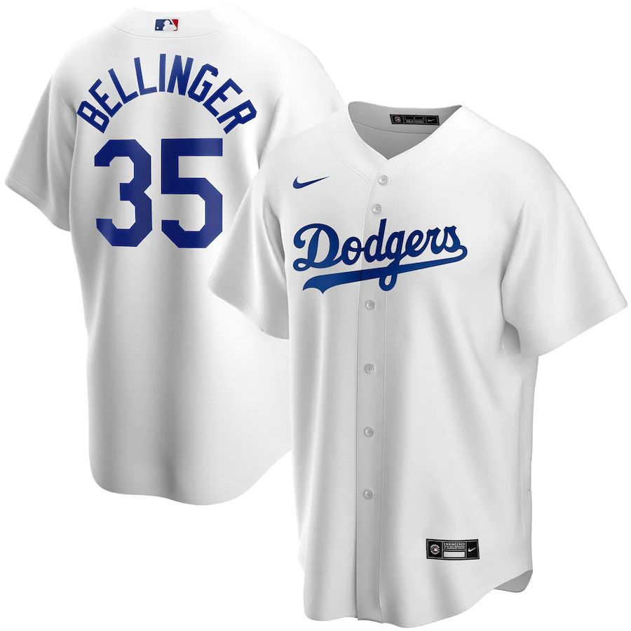 Mens Los Angeles Dodgers #35 Cody Bellinger Nike White Home Replica Player Name MLB Jerseys